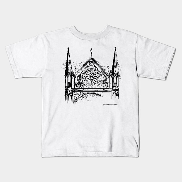 Cathedral Facade Kids T-Shirt by tabernacletshirts